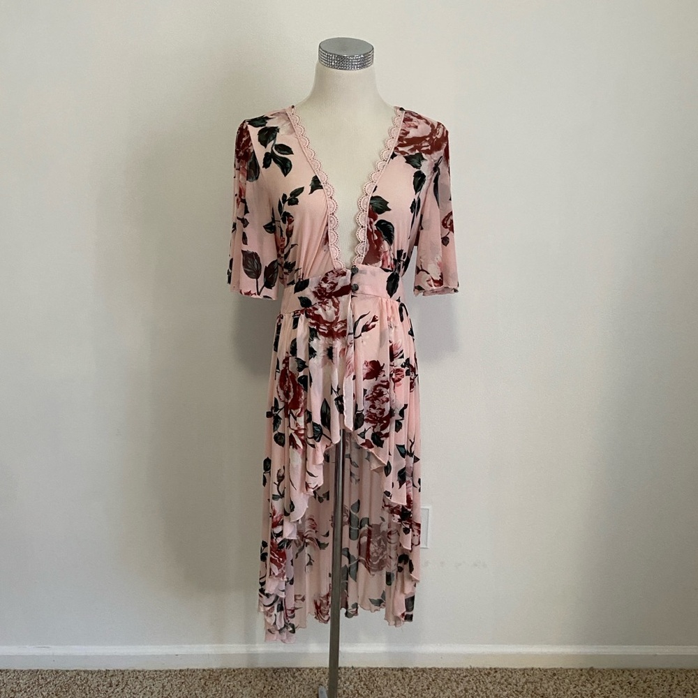 LIFE Sheer Pink floral Coverup